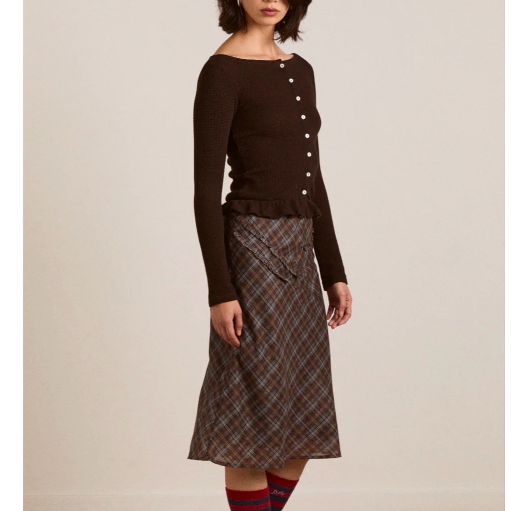 BNWOT  Waffle Knit Damson Madder Top - Picture 2 of 3